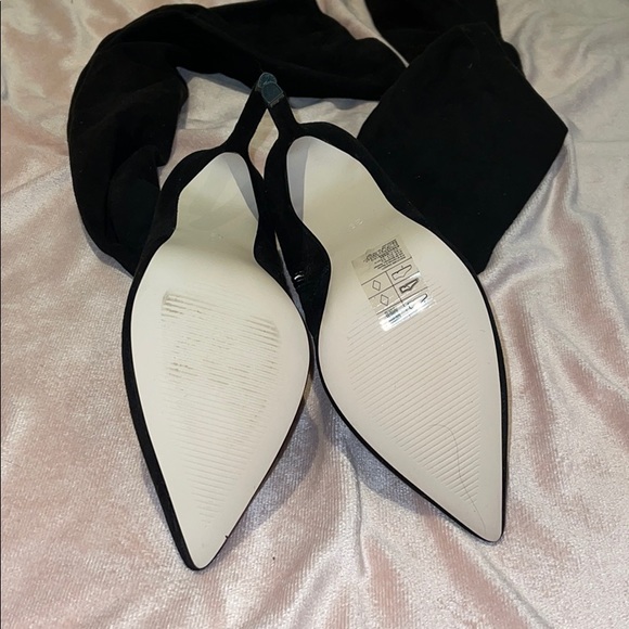 Over the knee high heel black suede boots sz 8 - Picture 2 of 4